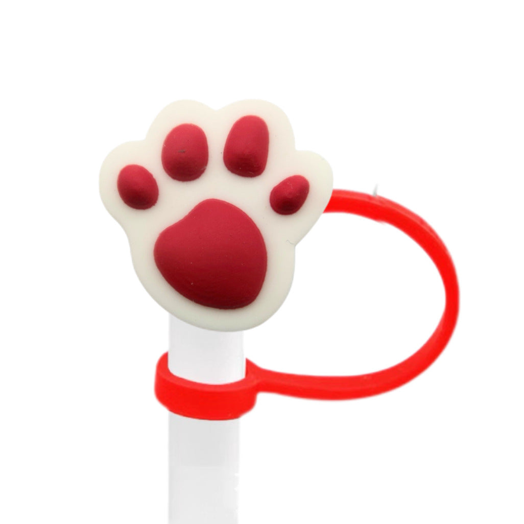 Wholesale 10pcs Paw print straw cover straw cap