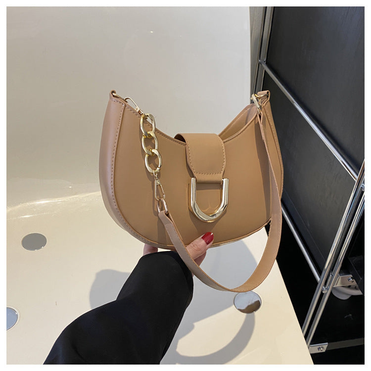 Wholesale Trendy Fashion Simple Texture One-shoulder Underarm Moon Bag