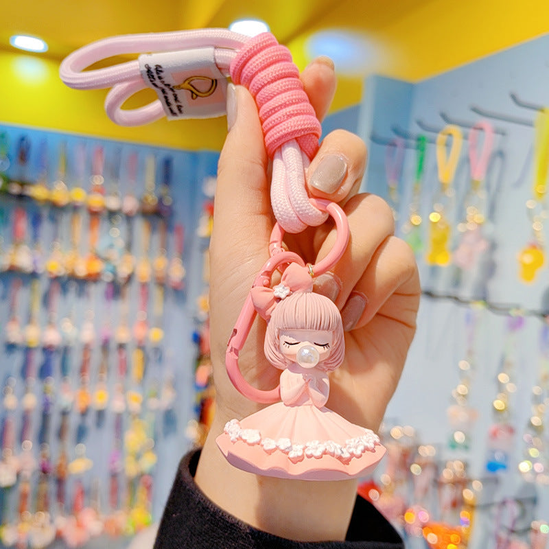 Resina al por mayor llavero linda chica