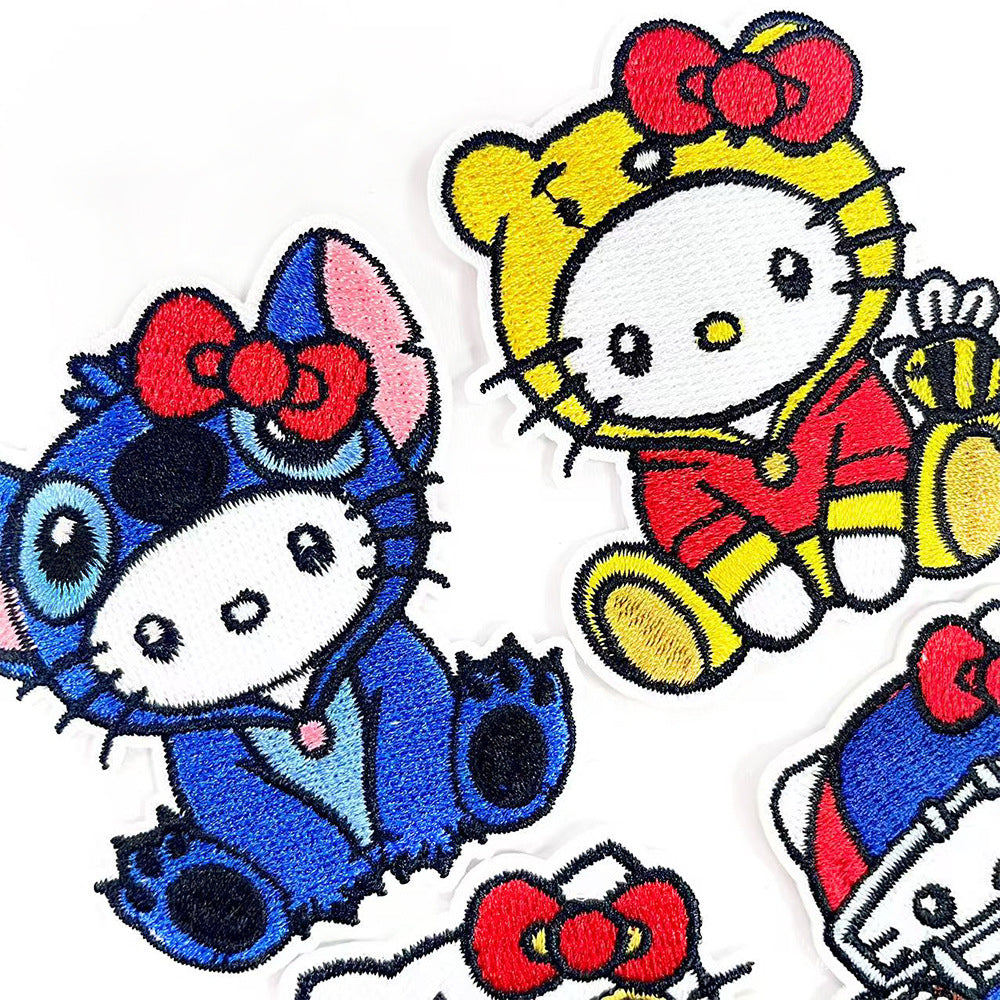 Wholesale Embroidered Cartoon Cat Patch Set 4Pcs Iron On DIY Accessory For Clothing Bags Street Magic Sports Themes OLY Exclusive