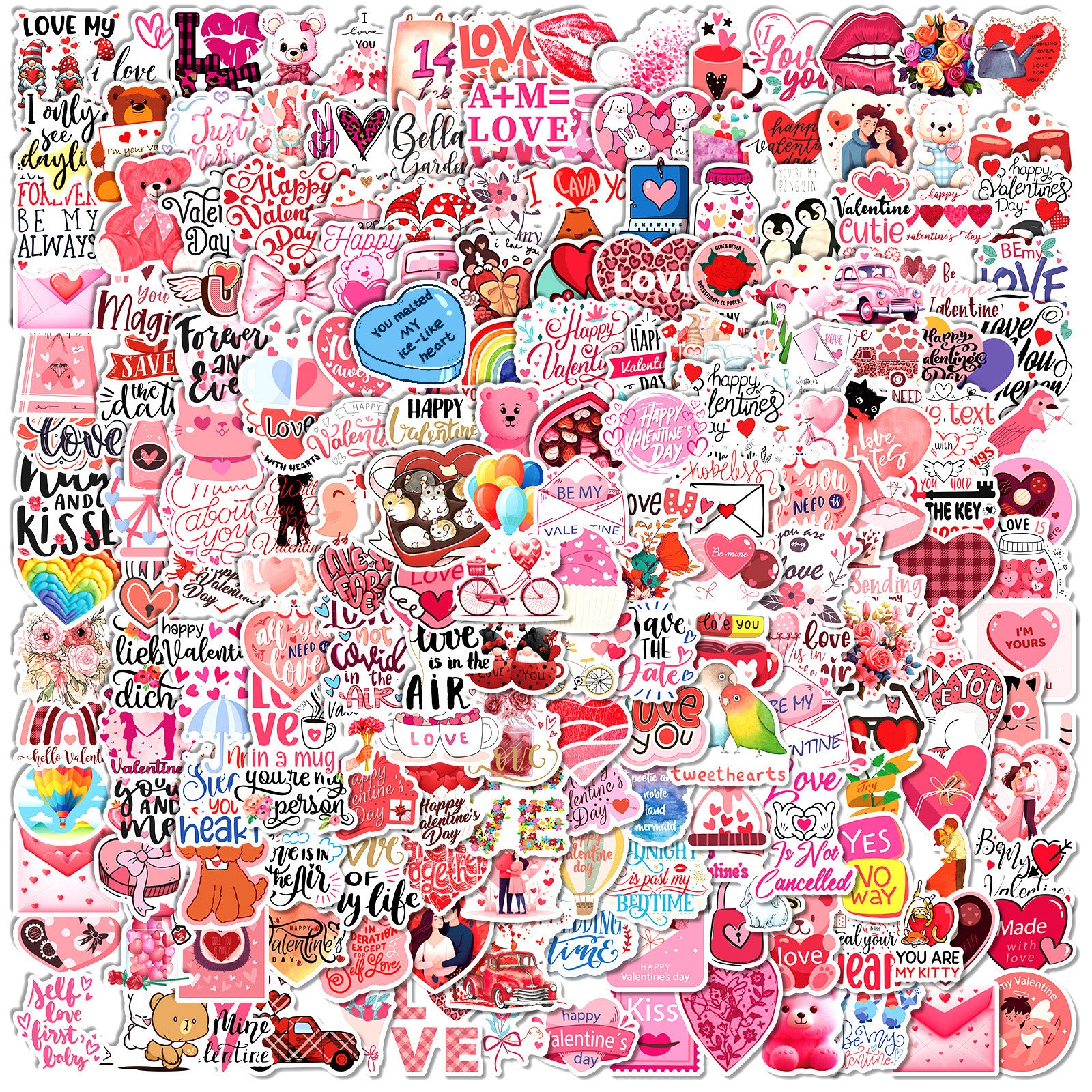 Wholesale 50pcs Valentine' s Day Stickers,  Love Wedding Valentine' s Day Stickers