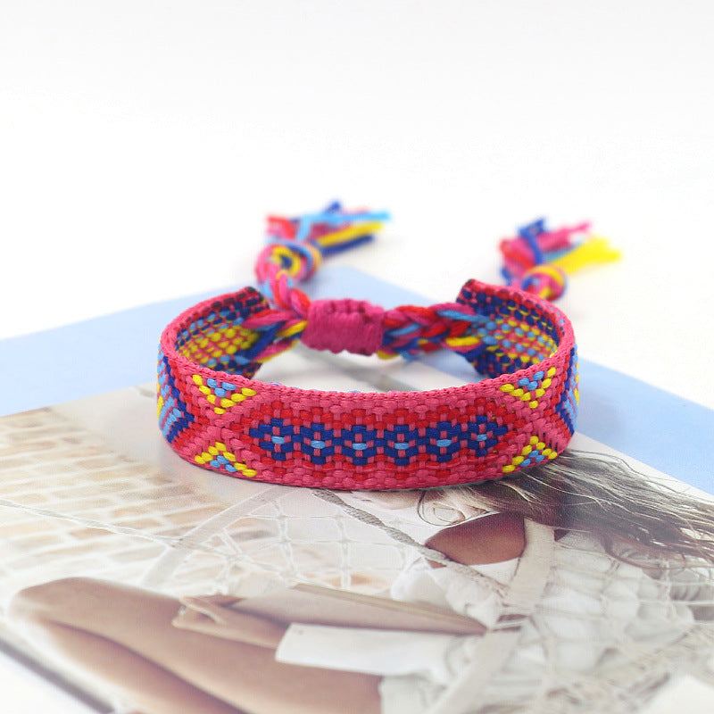 Wholesale Bohemian Colored Woven Polyester Bracelet