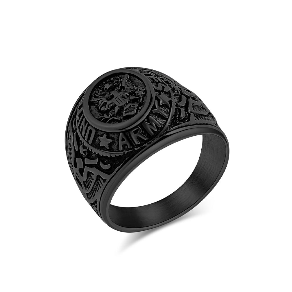 Wholesale Vintage Bald Eagle Titanium Steel Ring