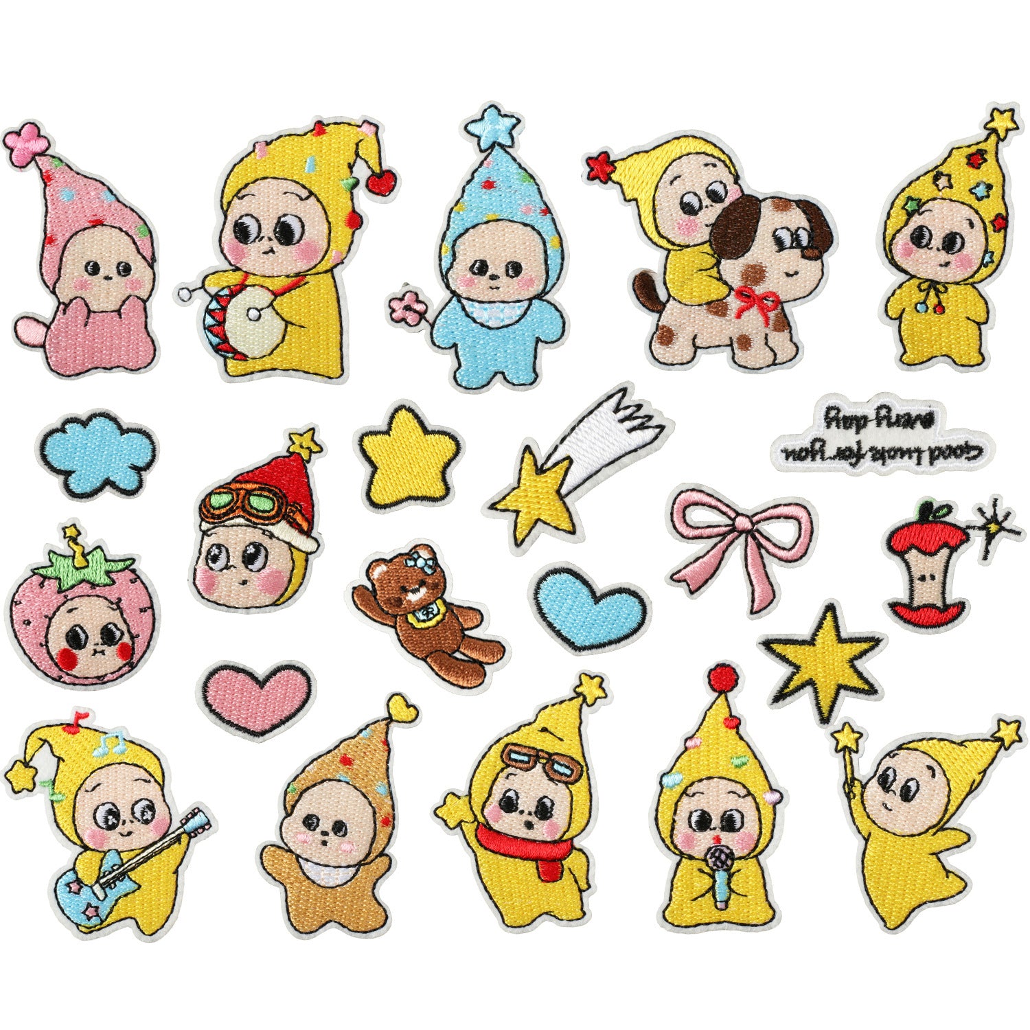 Wholesale Polyester Thread Embroidered Patch Cute Star People Bear Design Iron On DIY Decorative Accent For Clothing Bags Gift And Resale OLY Exclusive