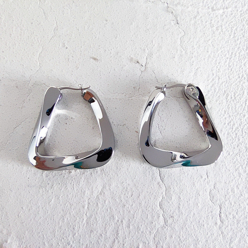Wholesale Irregular hoop triangular exaggerated geometric earrings