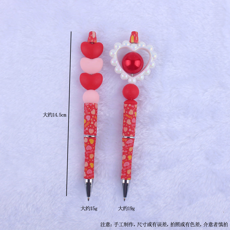 Wholesale Beaded Pens Valentine's Day Love Silicone Handmade Beaded Pen