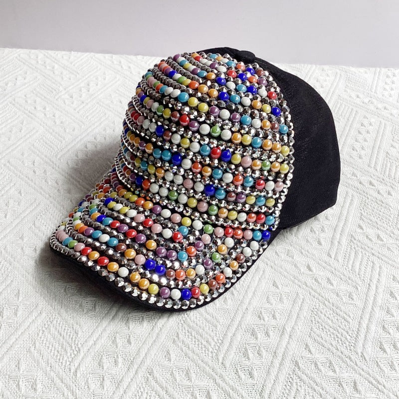 Wholesale Colorful Pearl Rhinestone Baseball Cap