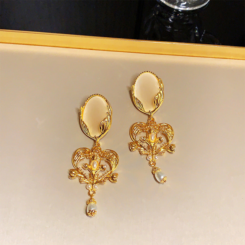 Wholesale 925 Silver Needle Crystal Flower Vintage Earrings