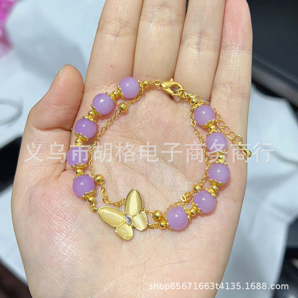 Wholesale Butterfly Glass Beaded Bracelet
