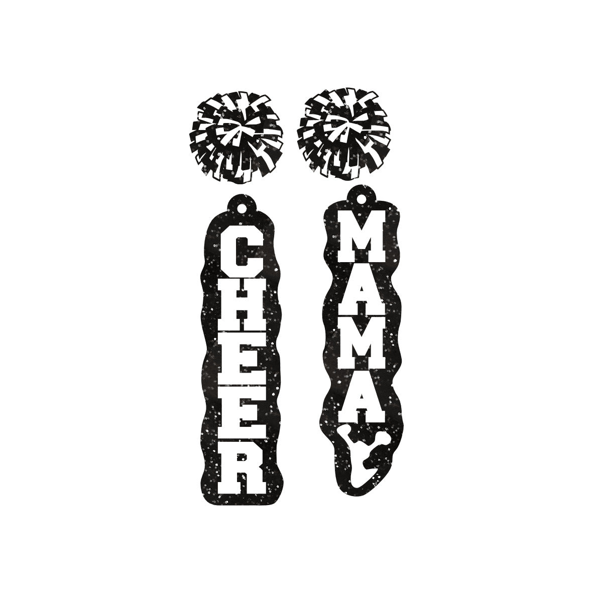 Wholesale Printed Earrings Glitter Cheer Mama Letters Holiday Gift Acrylic Earrings