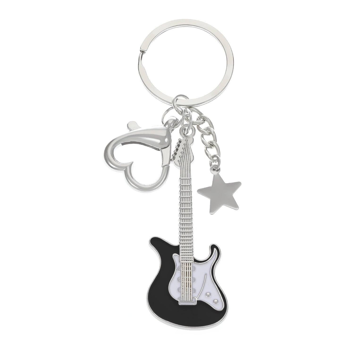 Wholesale Electric Guitar Star Bass Alloy Keychains