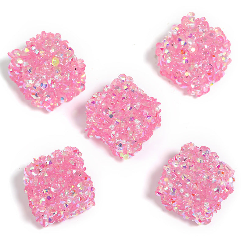 Wholesale 10pcs Colorful Resin Diamond Soft Sugar Beads