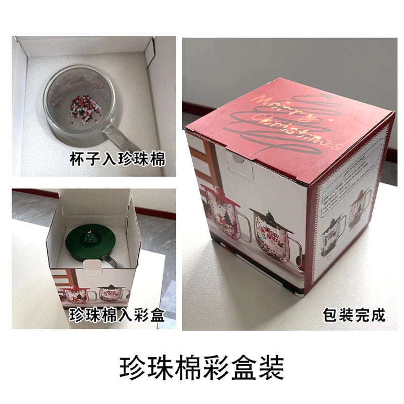 Wholesale High Borosilicate Double Layer Insulated Household High Beauty Christmas Cup