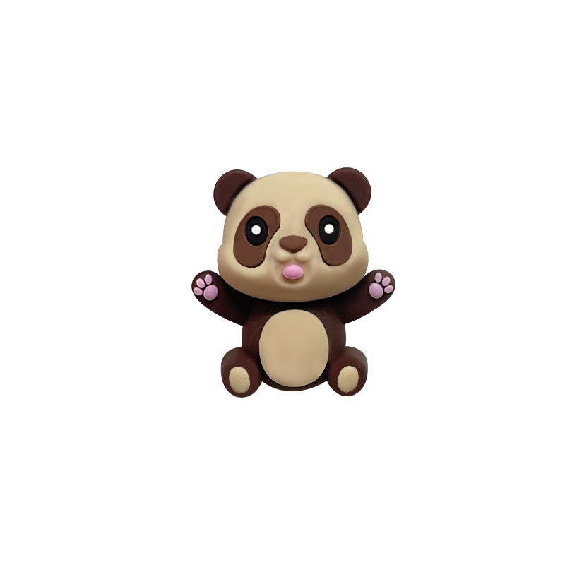 Wholesale 20pcs 3D Stereoscopic Dropper Silicone Panda Food Grade Bead Beads