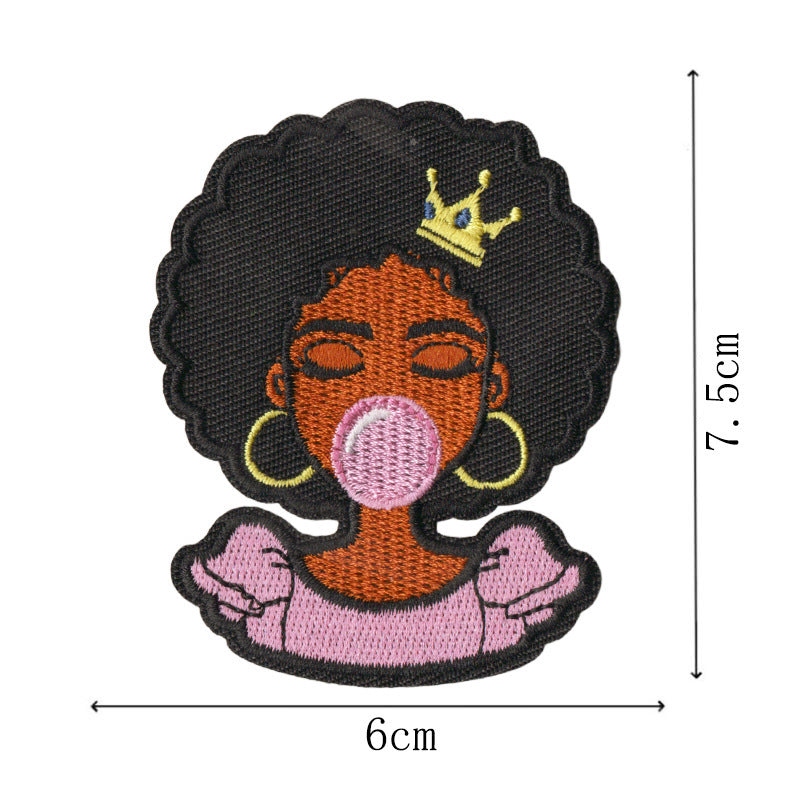 Wholesale Embroidered Patch With Black Independence Day Design Sew On Decorative Badge For Coats Casual Craft Supply For Resale