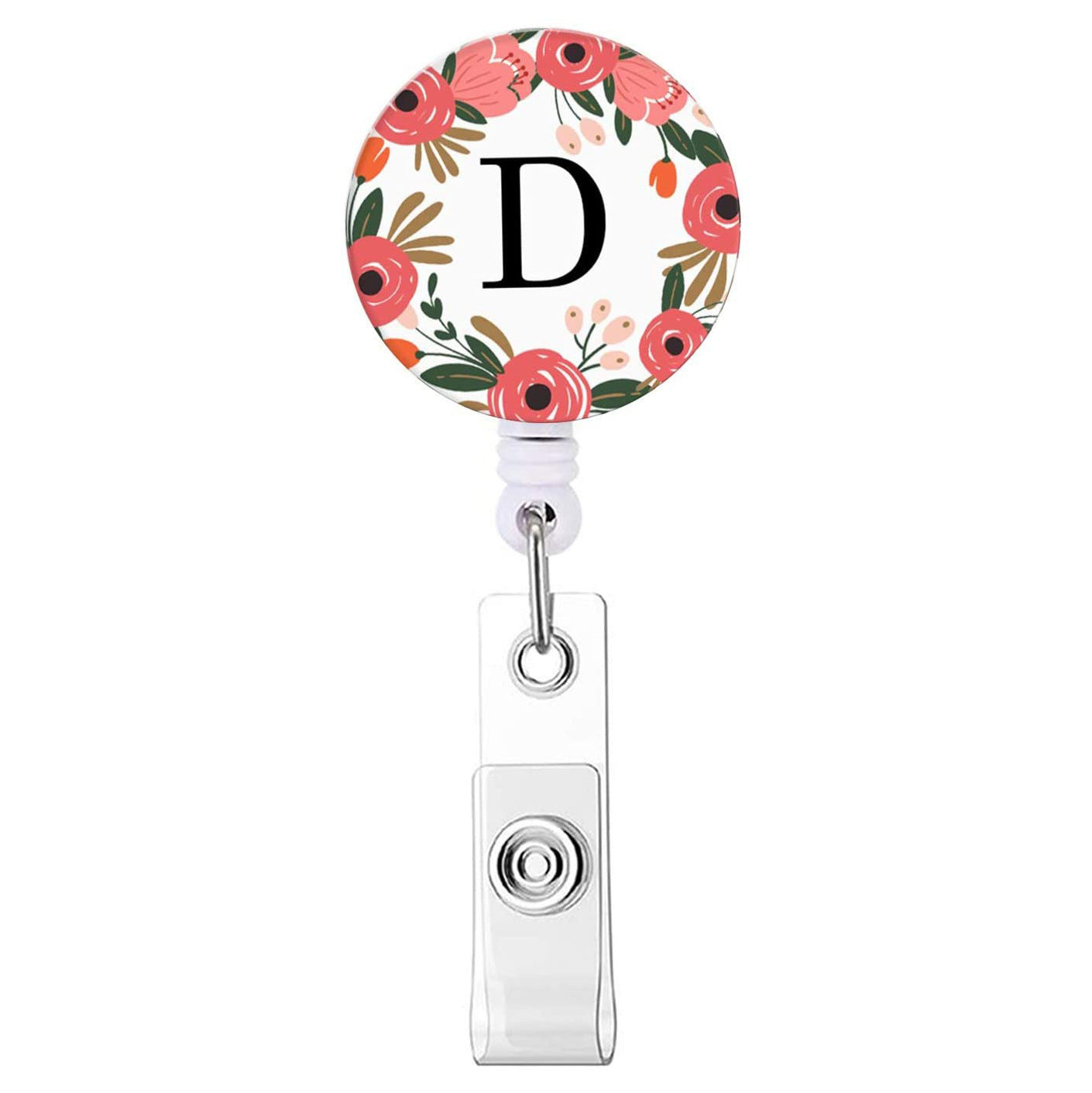 Wholesale English letter glue flower telescopic rotating easy to pull keychain
