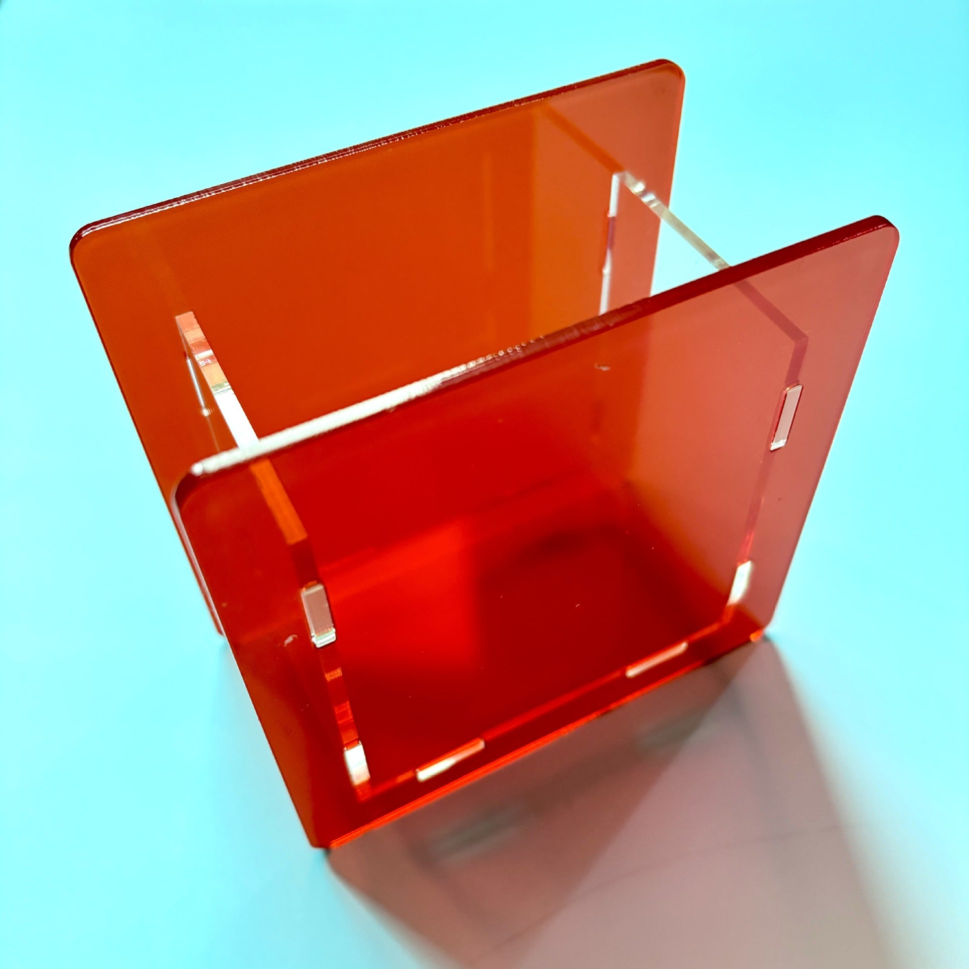 Wholesale 10cm stationery solid color jelly color transparent acrylic pen holder