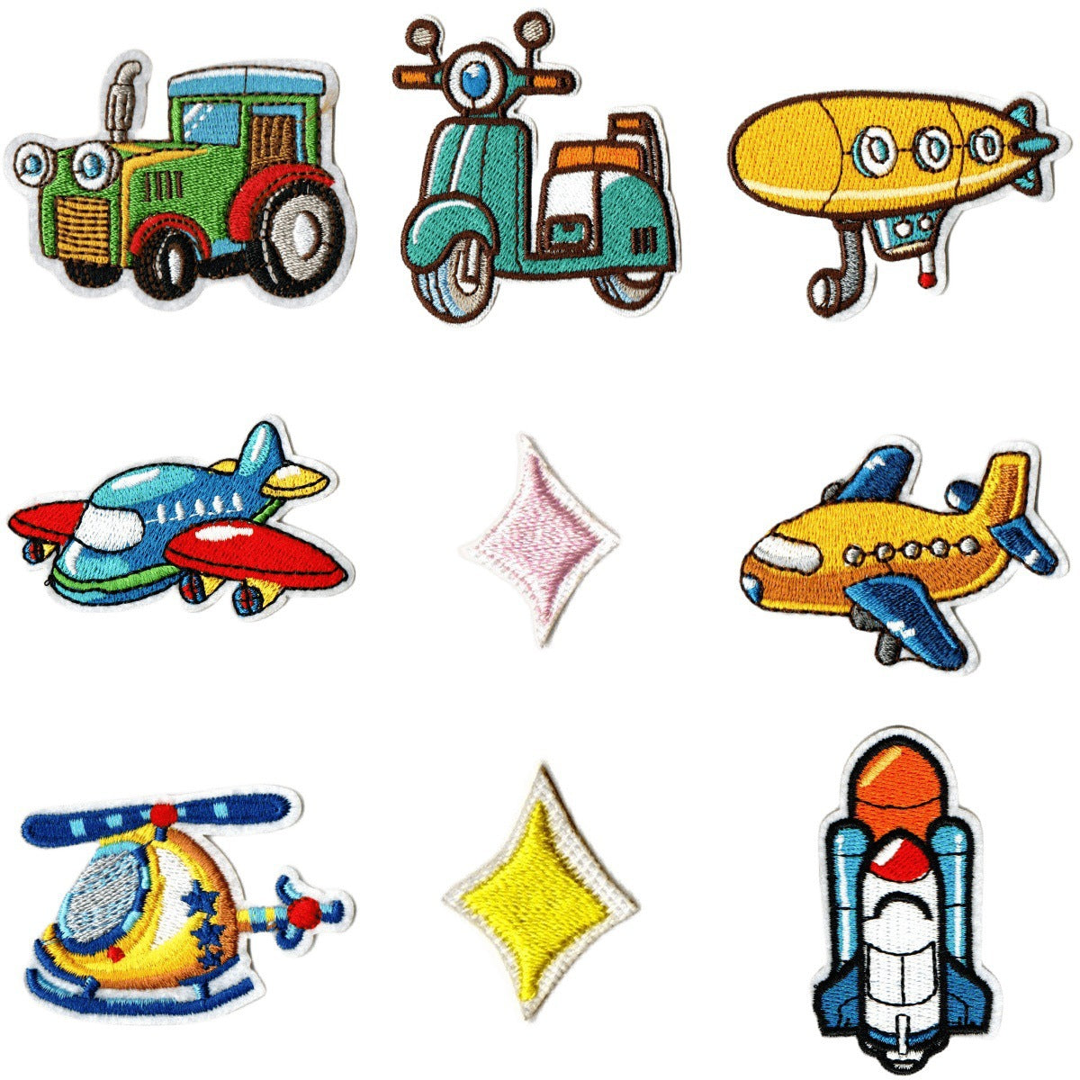Wholesale Trendy Embroidered Cartoon Vehicle Patch Set 9 Pack Hat Clothing Decorative Appliques DIY Craft Gift