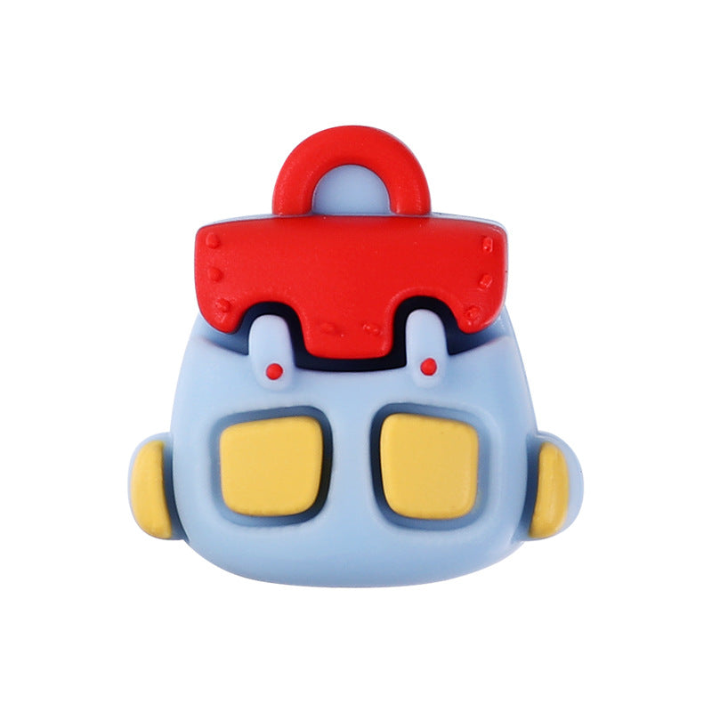 Wholesale 20pcs  Cartoon Apple 3D Silicone Beads Food Grade Molar Loose Beads diy Baby Teeth Anti-drop Chain Beads