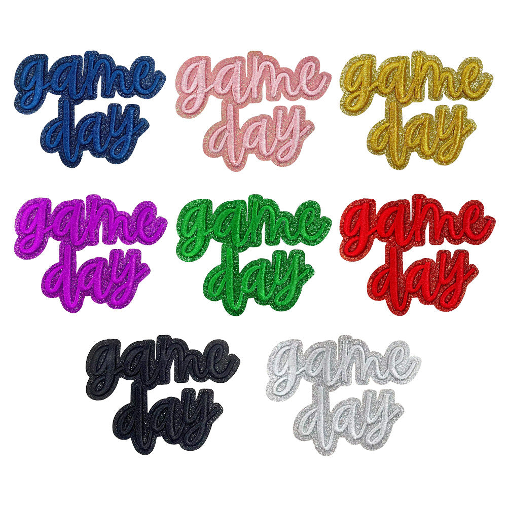 Wholesale Blue Game Day 3D Embroidered Iron On Patch For Clothing Trendy Party Gift Boutique Resale