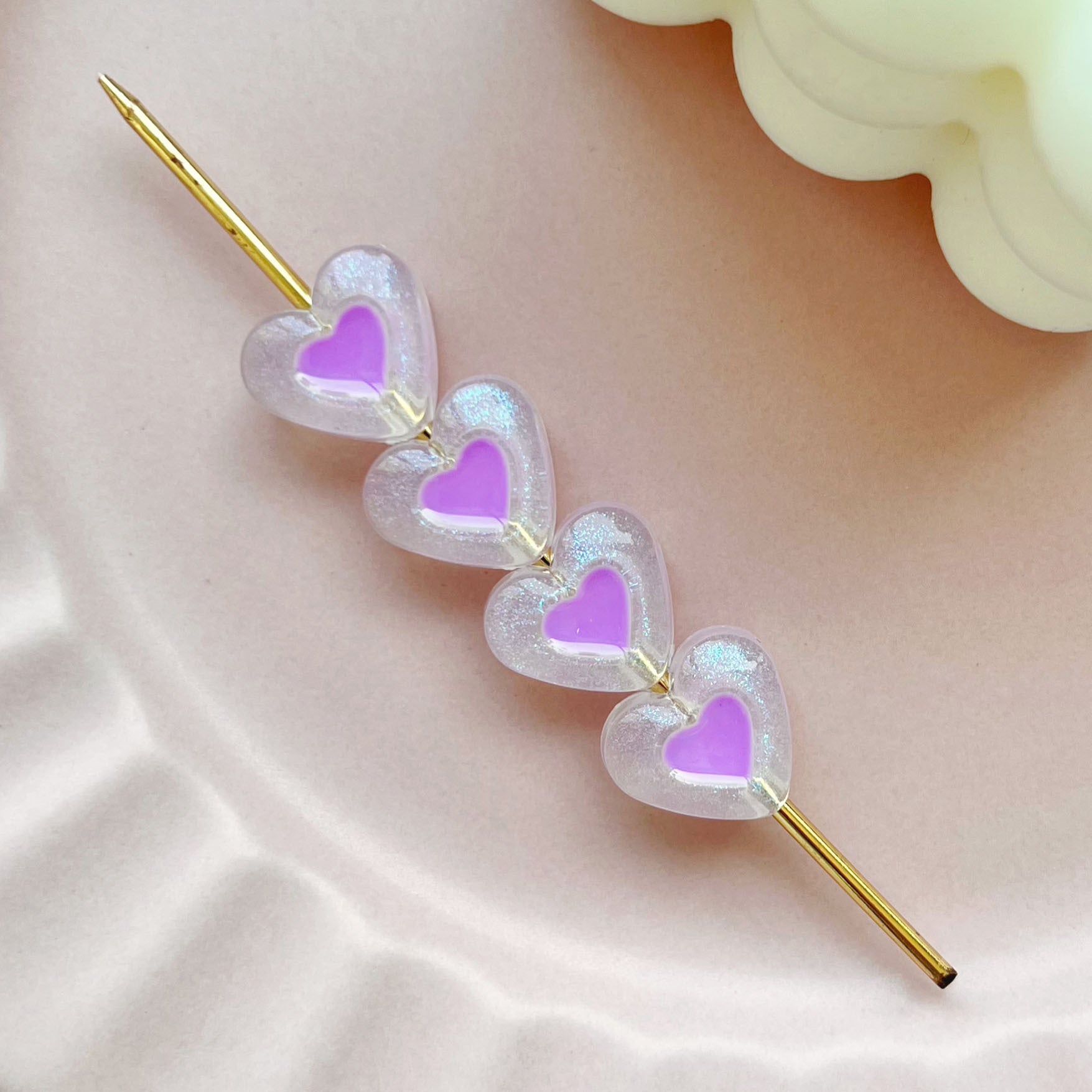 Wholesale 10pcs colorful heart Acrylic Beads