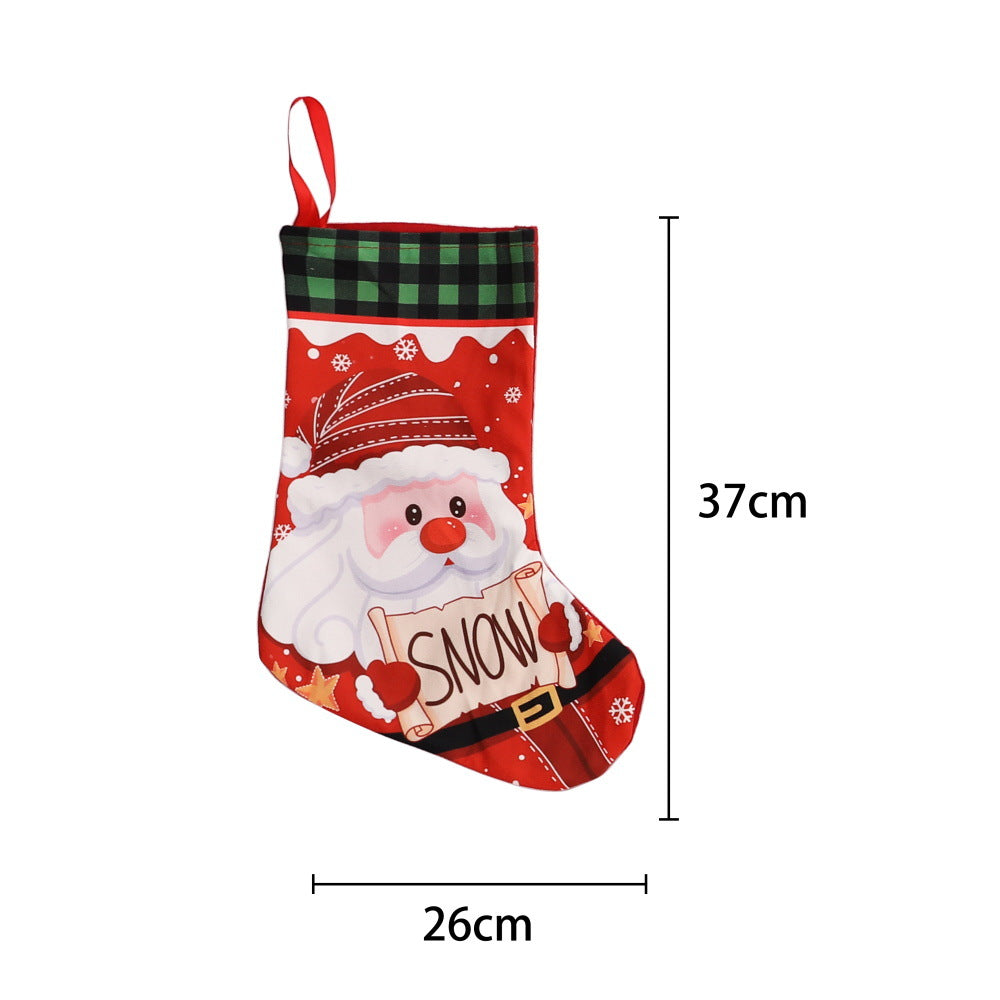 Wholesale New Christmas Check Ornament Gift Bag