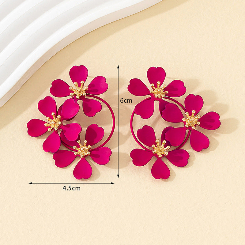 Wholesale Alloy Flower Earrings