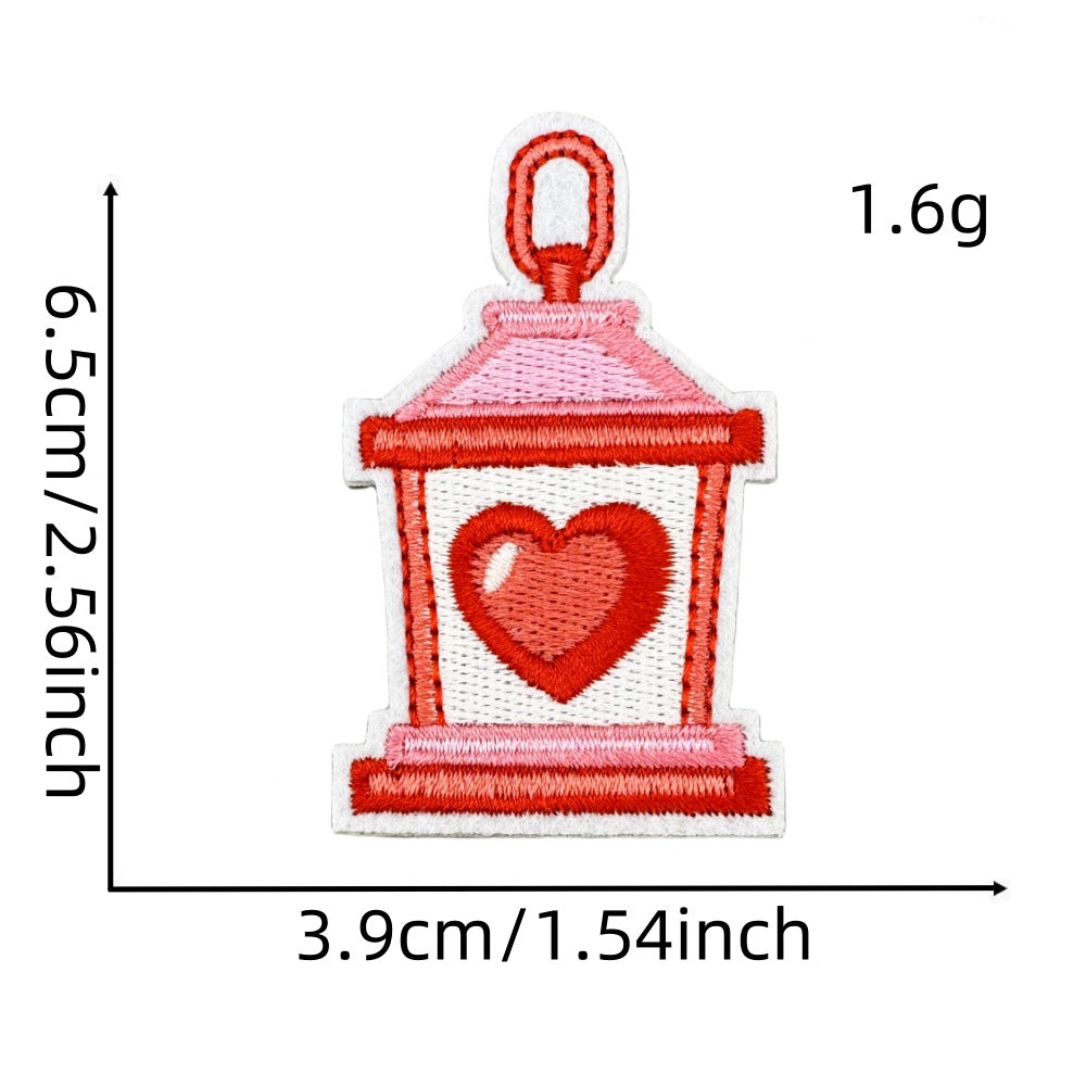 Wholesale Embroidered Iron On Patch Pink Valentine Hearts Cute Bear Design Wedding Scrapbook Decor Fashion DIY Accessory