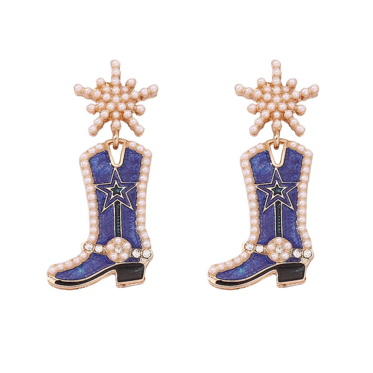 Wholesale Mother's Day Creative Oil Dripping Long Boots Alloy Earrings
