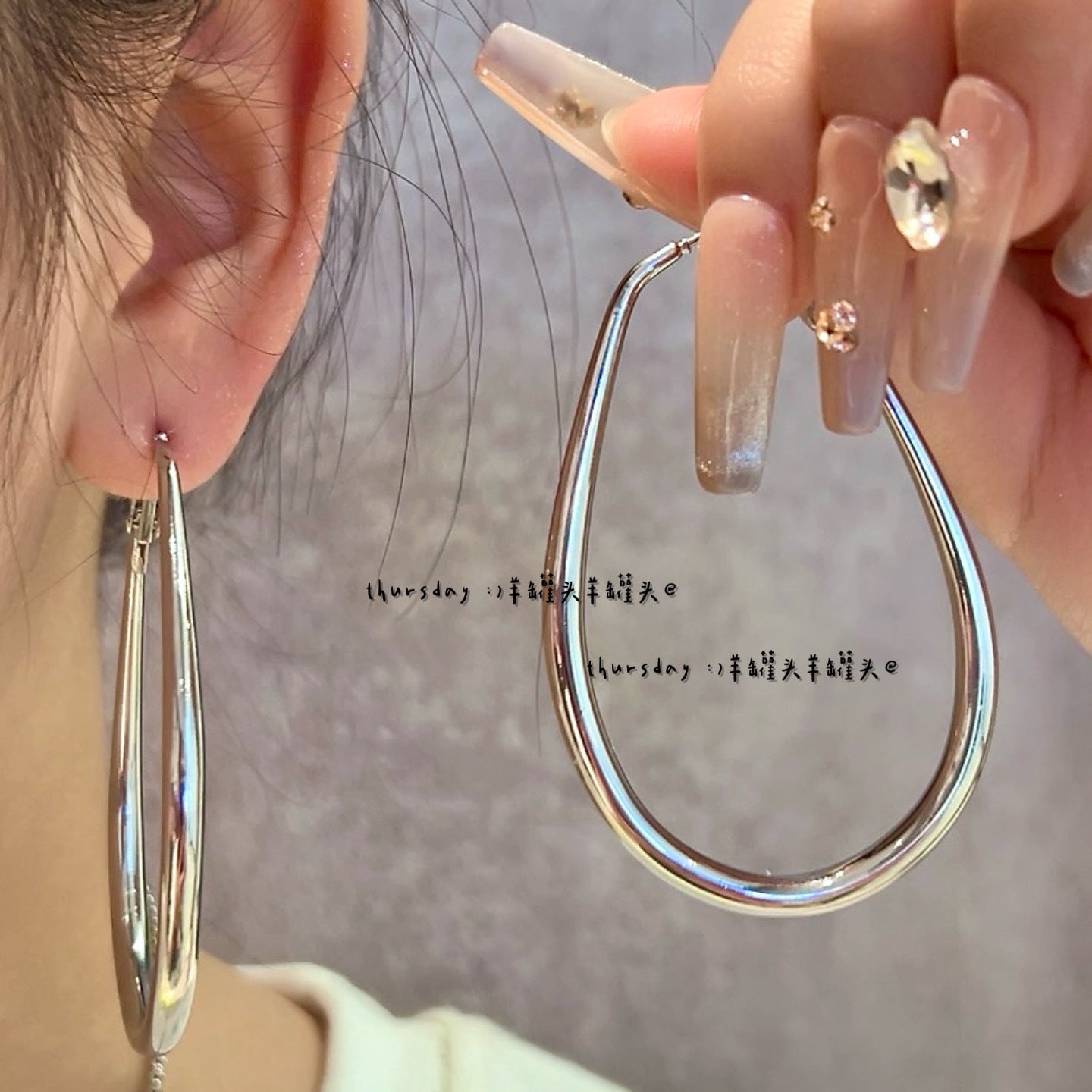 Wholesale Exaggerated glossy metal circle earrings