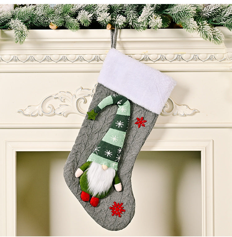 Wholesale Christmas Decoration Knitted Polyester Christmas Socks