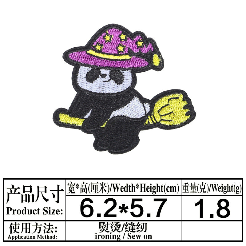 Wholesale Computer Embroidery Sticker Small Snake Original Black Cat  Magic Panda Bag Decorative Patch Sticker