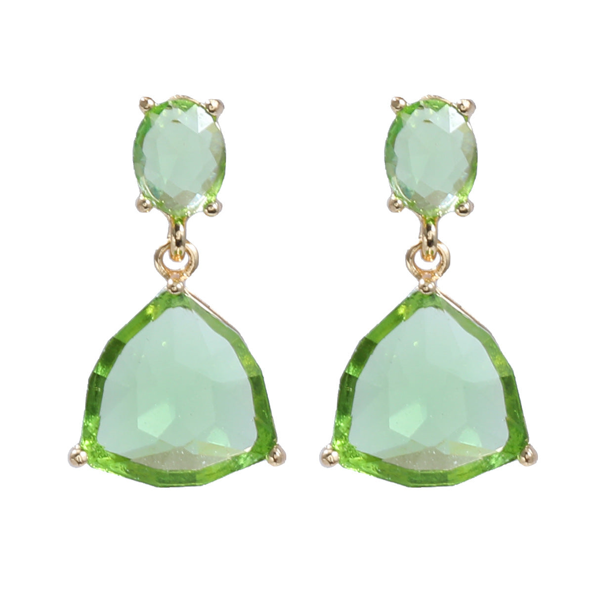 Wholesale Colored Diamond Triangle Fashion Earrings