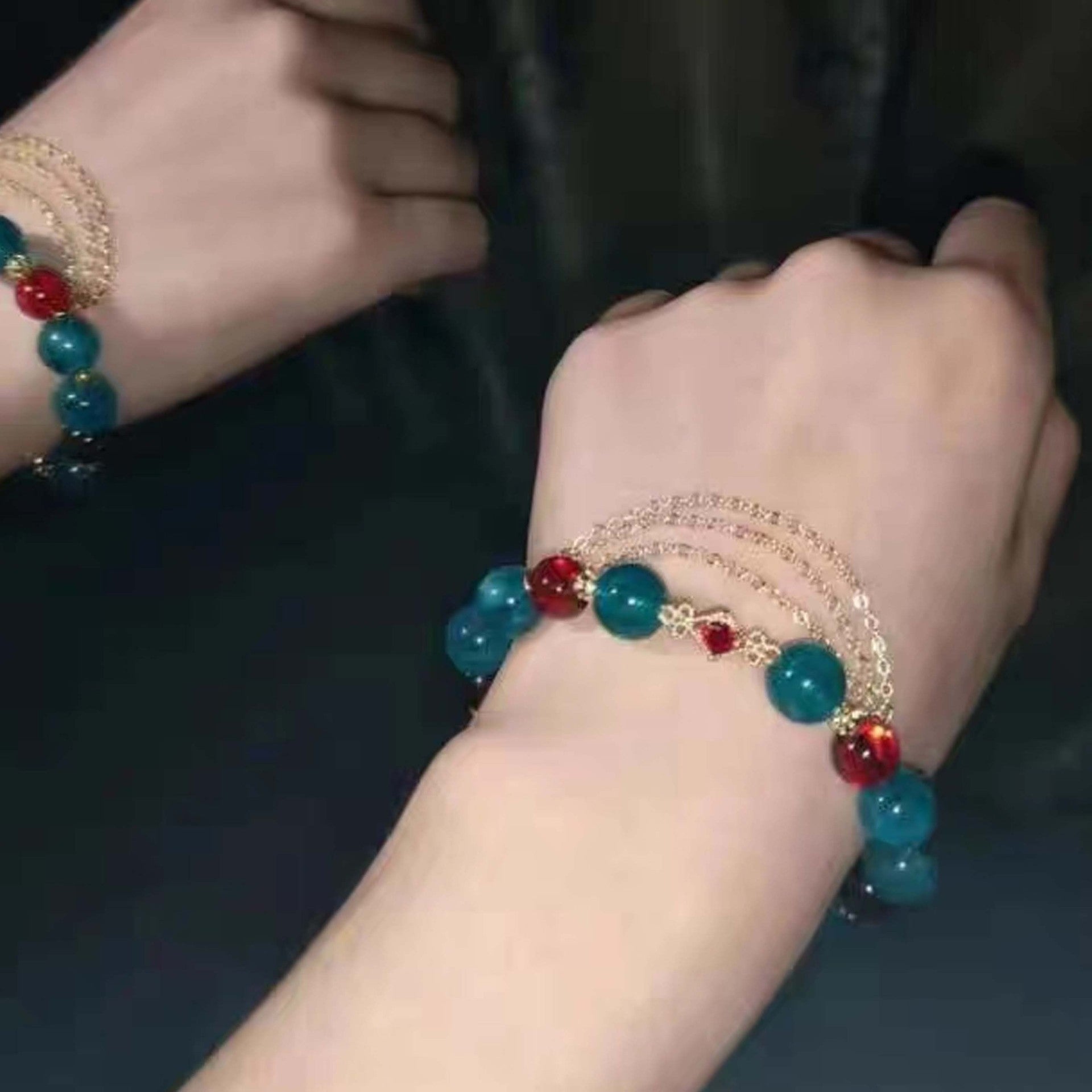 Wholesale Colorful Beaded Crystal Tassel Bracelet