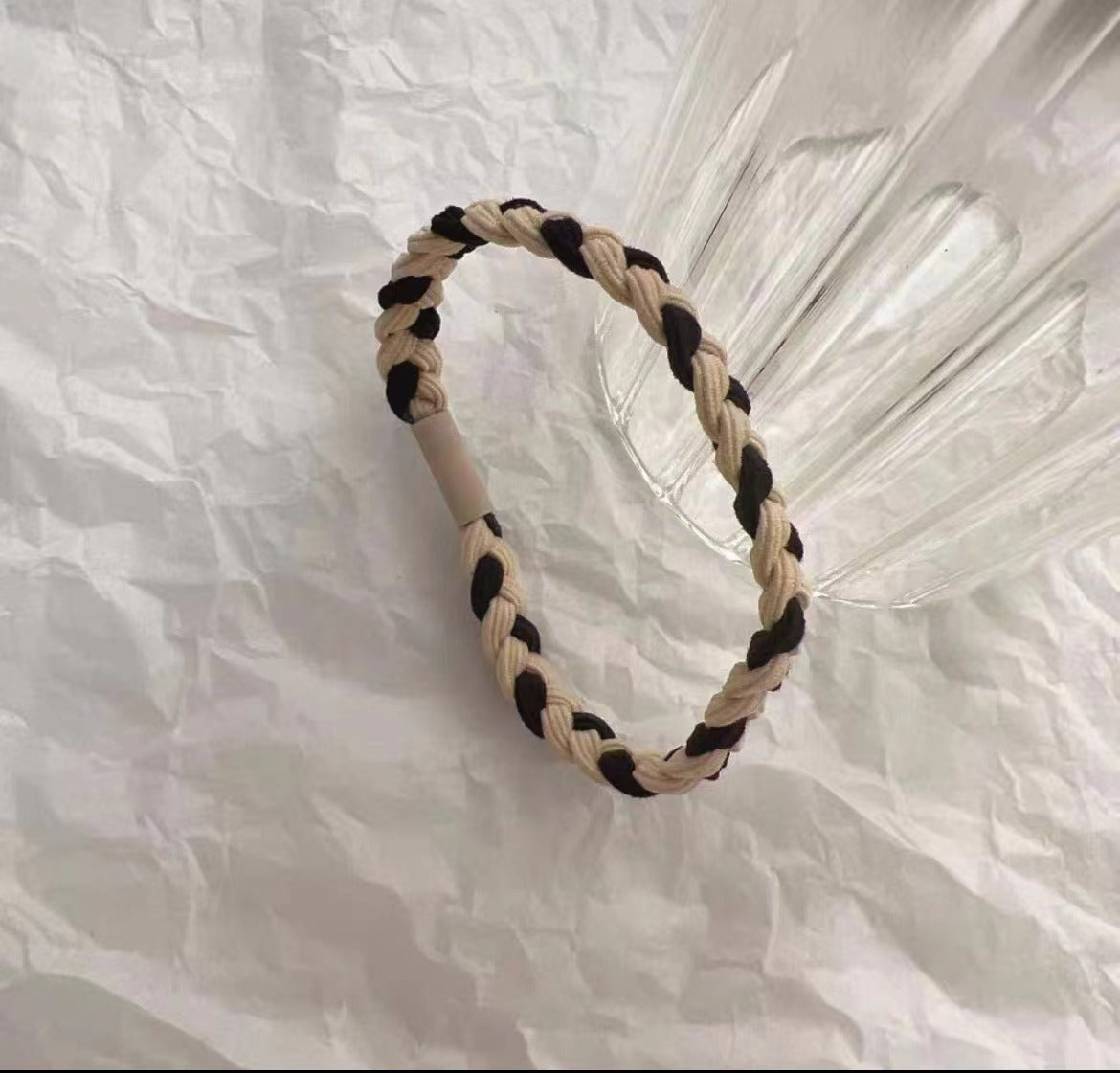 Wholesale Milk Coffee Color Simple High Elastic Fabric Hair Scrunchies