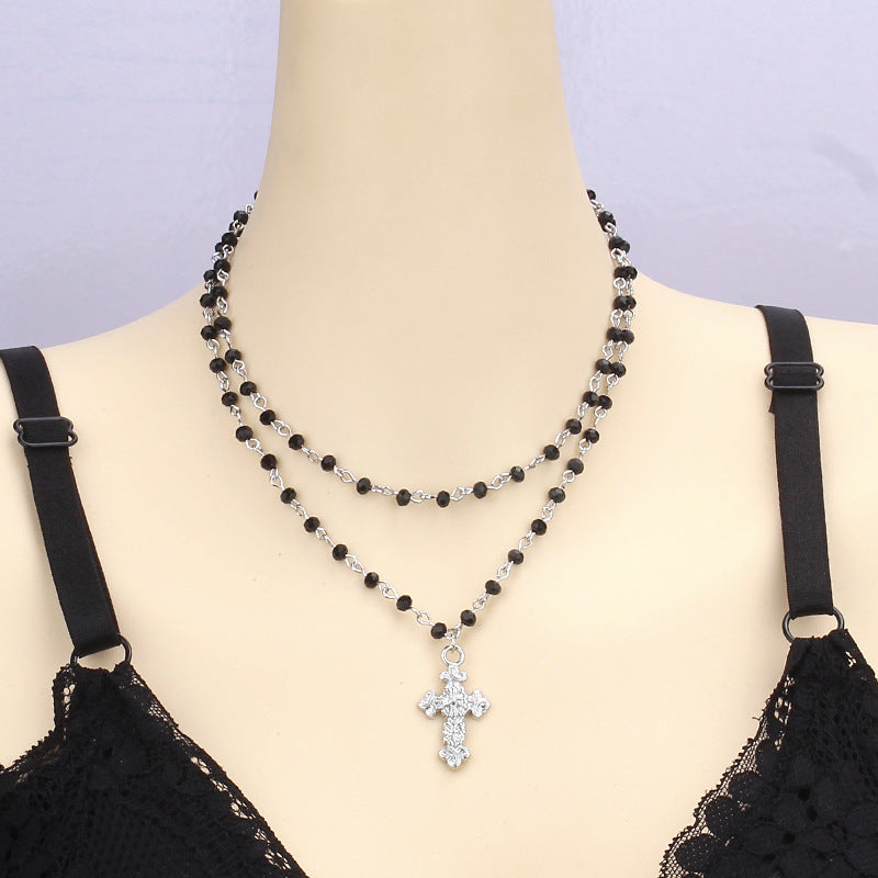 Wholesale Halloween Dark Cross Necklace
