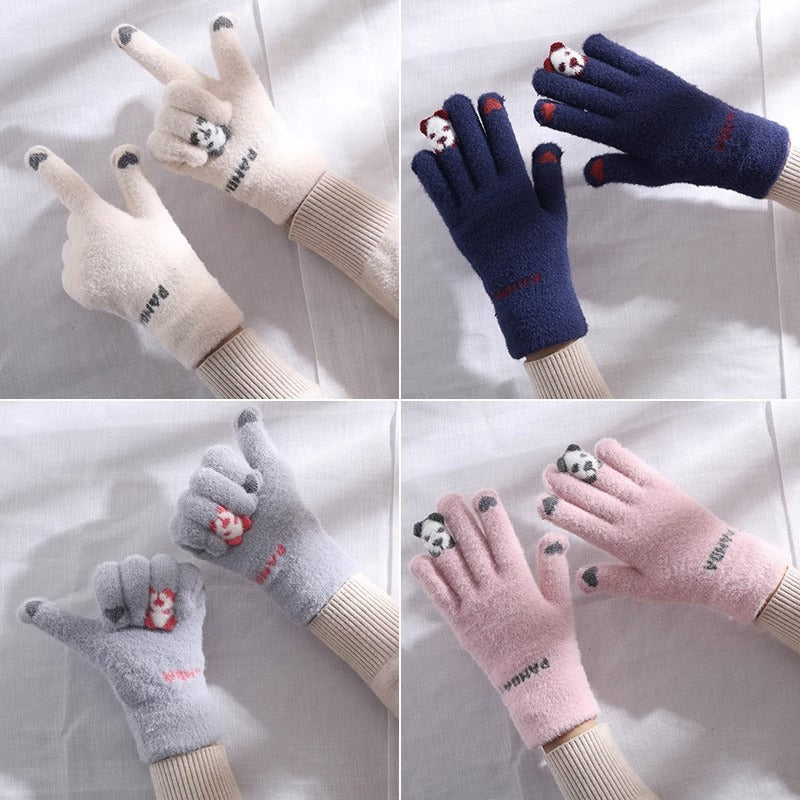 Wholesale Woolen Touch Screen Autumn and Winter Cycling Thickened Cold-proof Knitted Gloves