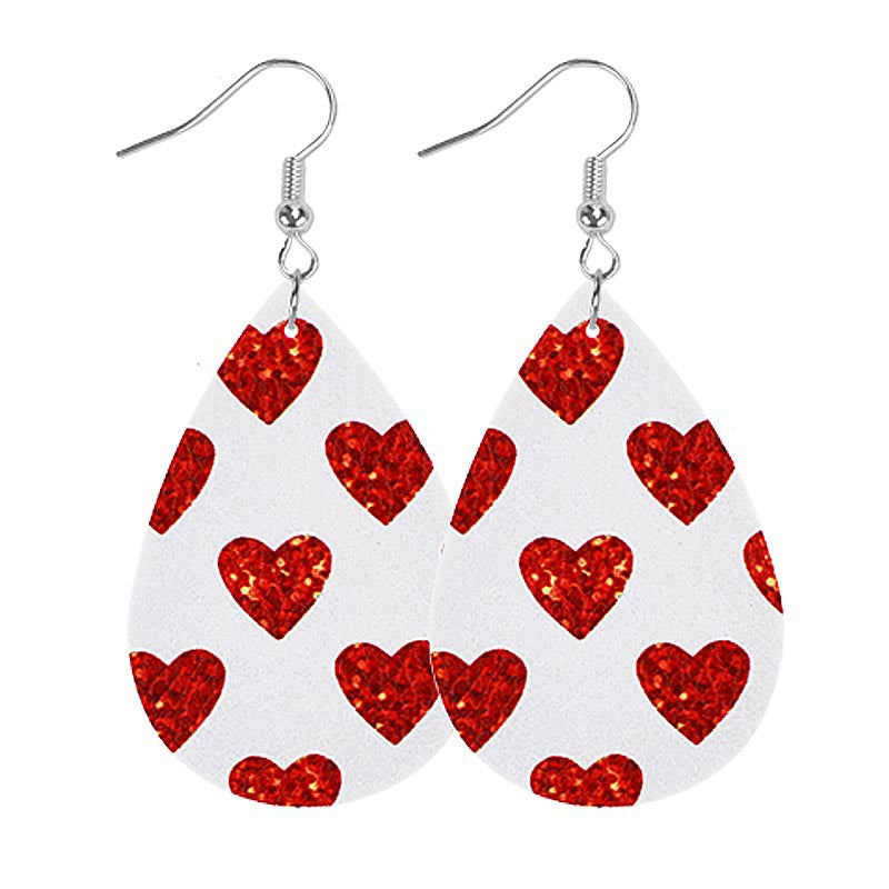 Wholesale Valentine' s Day drop-shaped heart-shaped red lip earrings