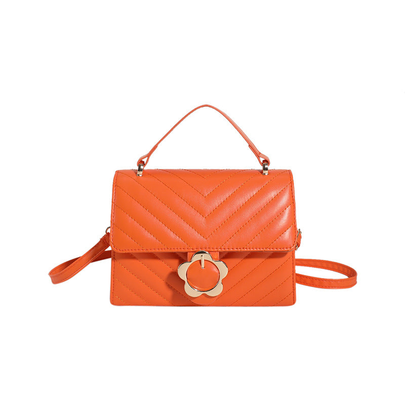 Wholesale Simple Pink PU Handbag Versatile One Shoulder Crossbody Bag