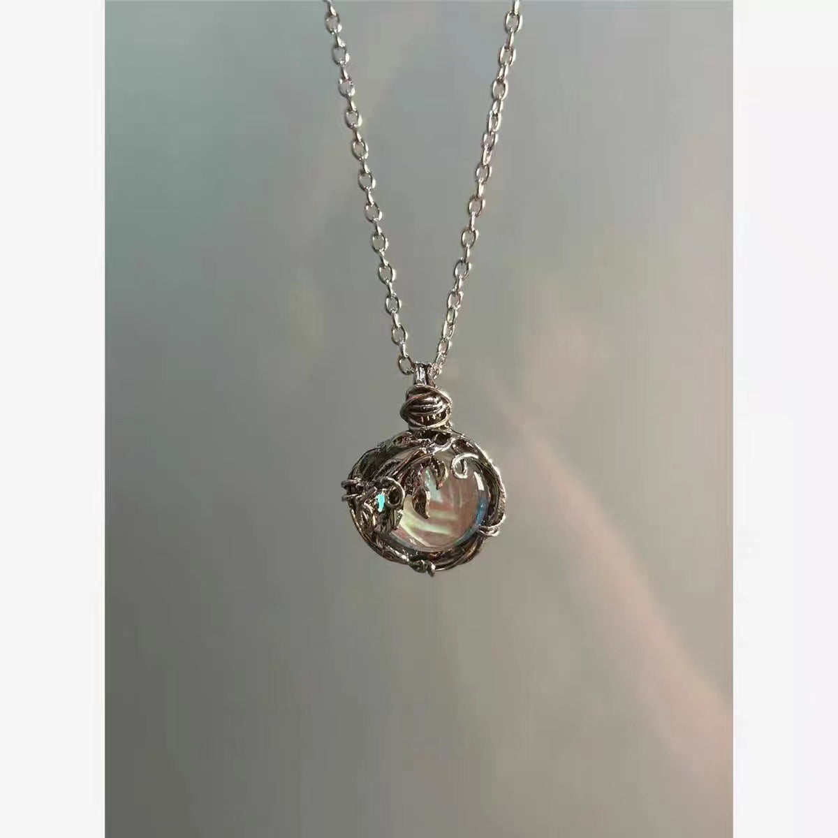 Wholesale Thorns and Aurora Key Rose Butterfly Cartoon Cat Necklace