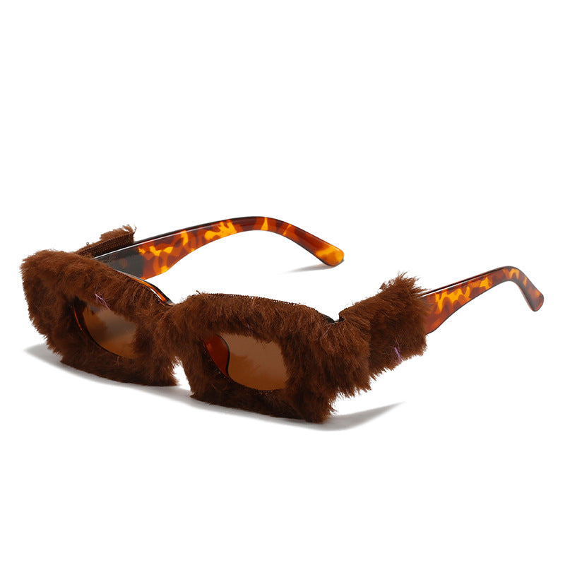 Wholesale Creative Plush Square Sunglasses