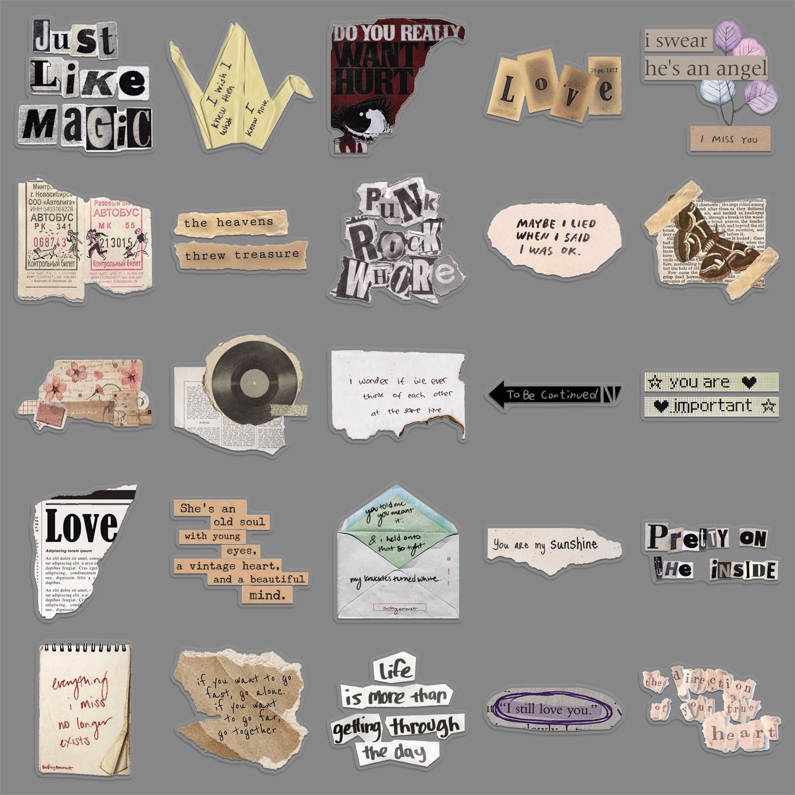 Wholesale 50pcs Transparent Fragment Stickers,  Waterproof Decorative DIY Stickers