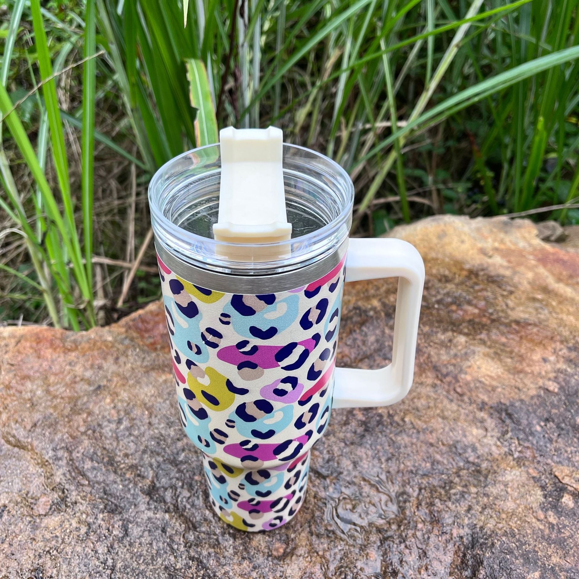 Wholesale Colorful Leopard Print 40oz First Generation Handle Ice Cup