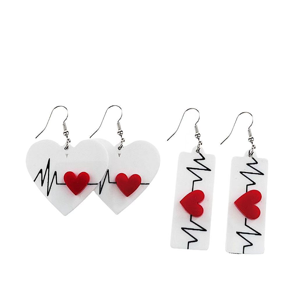 Wholesale  ECG Inspired Design Acrylic Earrings European