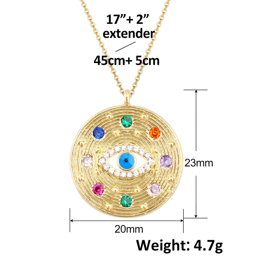 Wholesale Gold Plated Evil Eye Pendant Necklace European Fashion Style Jewelry Accessory For Everyday Gift