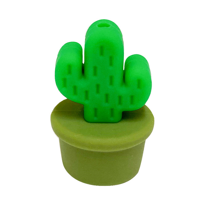 Wholesale of 10PCS Mini Cactus Silicone Beads