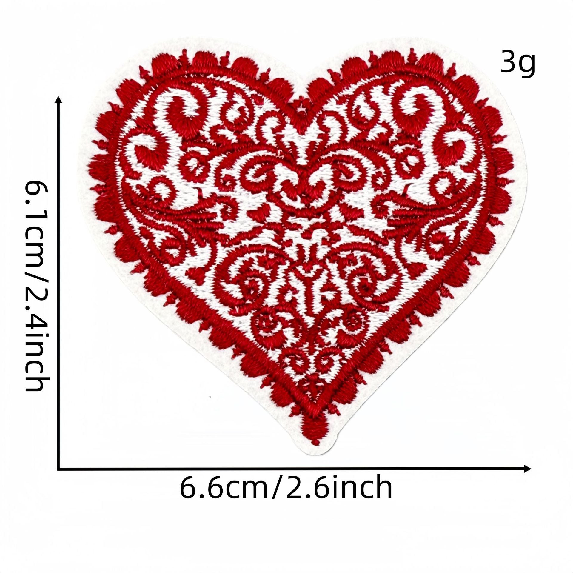 Wholesale Retro Red Valentine Embroidered Fabric Patch Ins Style Clothing Applique For DIY Craft And Resale