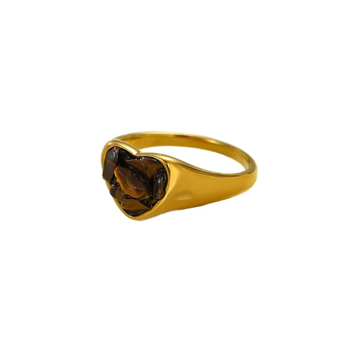 Wholesale Geometric shaped tiger eye stone stainless steel ring