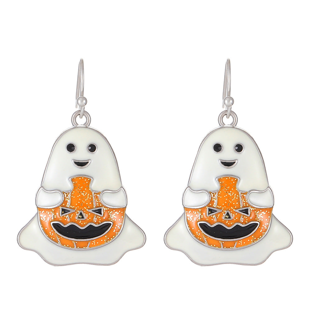 Wholesale  Devil Bat  Pumpkin Earrings For Women Alloy Electroplated Jewelry Accessory Trendy Party Gift Boutique Resale