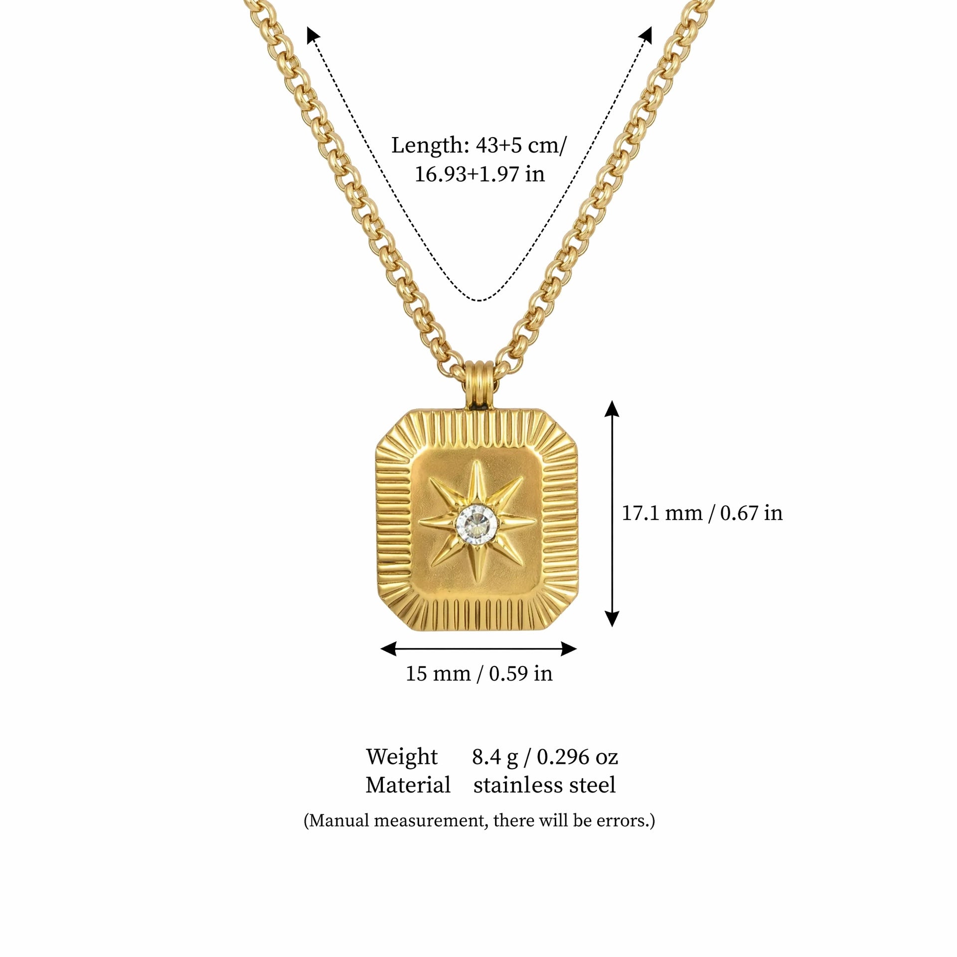 Wholesale 18K Gold Plated Eight Pointed Star Birthstone Pendant Necklace Sun Moon Star Charm Trendy Fashion Jewelry Accessory Boutique Resale Gift